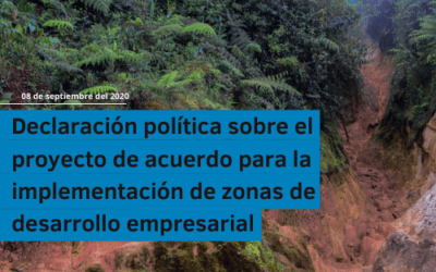 Declaración política sobre el proyecto de acuerdo para la implementación de zonas de desarrollo empresarial