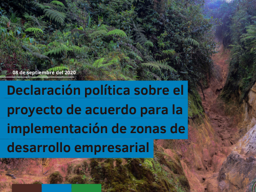 Declaración política sobre el proyecto de acuerdo para la implementación de zonas de desarrollo empresarial