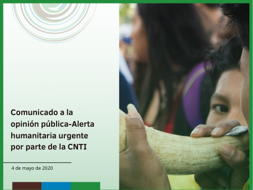 Comunicado a la opinión pública – Alerta humanitaria urgente por parte de la CNTI