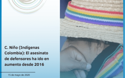 C. Niño (Indígenas Colombia): El asesinato de defensores ha ido en aumento desde 2016