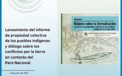 Lanzamiento del informe de propiedad colectiva de los pueblos indígenas y diálogo sobre los conflictos por la tierra en contexto del Paro Nacional