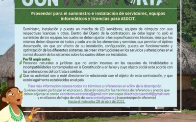 CONVOCATORIA Proveedor para el suministro e instalación de servidores equipos informáticos y licencias para ASOCIT