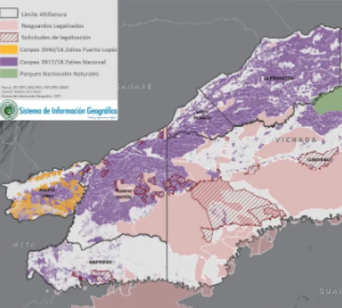 Mapa Territorios Indígenas en la Altillanura Colombiana