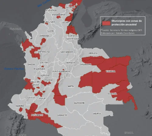 Mapa Municipios con Solicitudes de Territorios Ancestrales