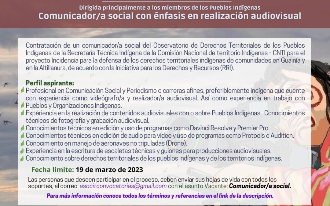 Convocatoria comunicador(a) CNTI